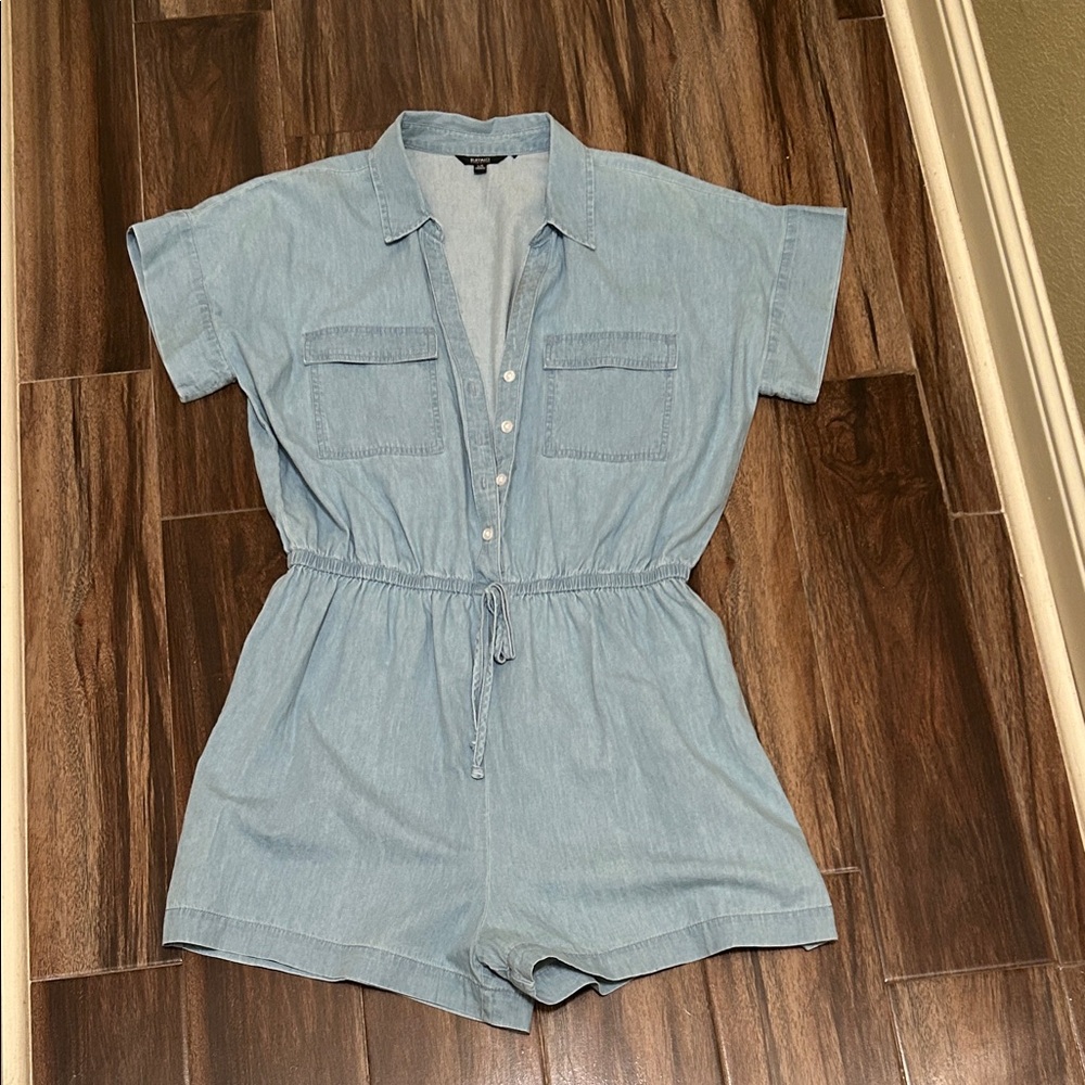 Buffalo David Bitton Light Blue Denim Romper. Size L. Never worn.